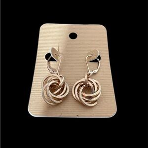 Tahmi Elegant NWT 14 K Gold Filled Double Flower Square Knot Earrings